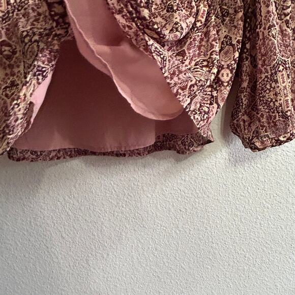 Madewell Kaleidoscope Drawstring Button-Up Blouse Boho Fall Top Size Large - Picture 9 of 9